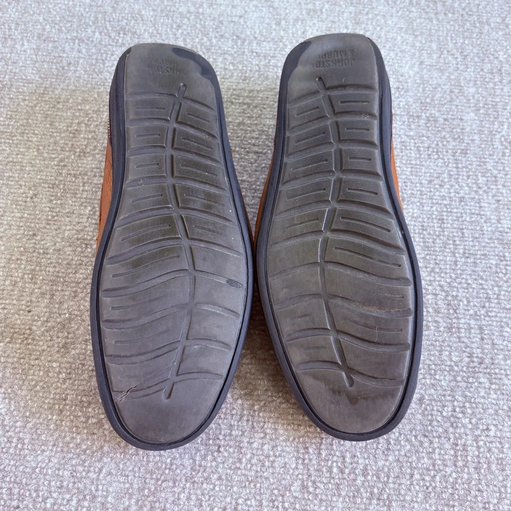 Johnston & Murphy 25-8900 Mens Penny Loafers Tan Leather Memory Foam Shoes 8